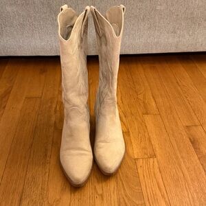 Madden Girl Cream Heeled Boots